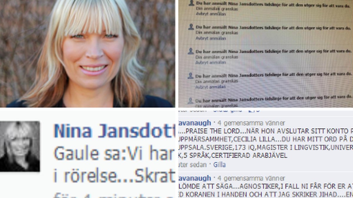Nina Jansdotter, expert på Facebook och kommunikation i sociala medier, hotas på Facebook.